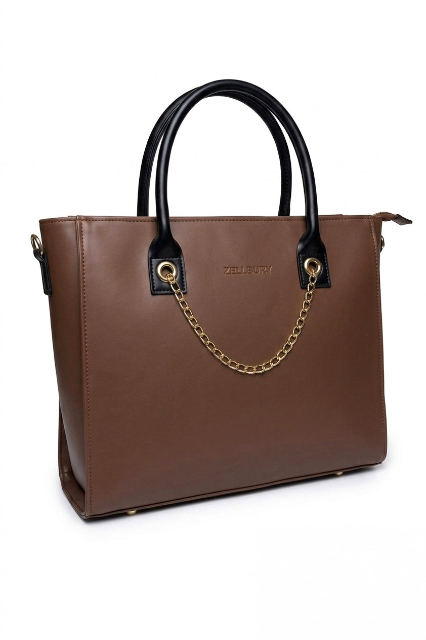Classic Shoulder tote Bag - Brown