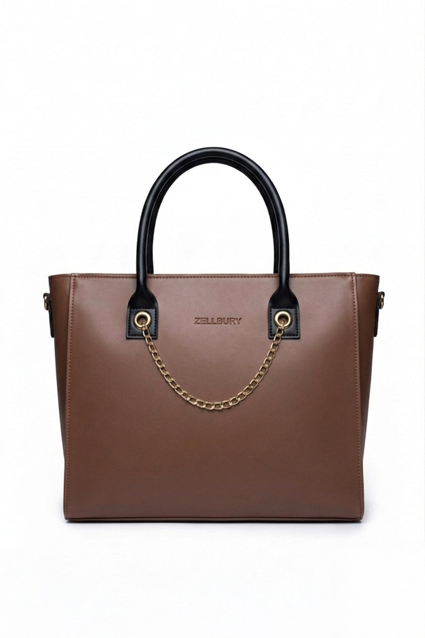 Classic Shoulder tote Bag - Brown