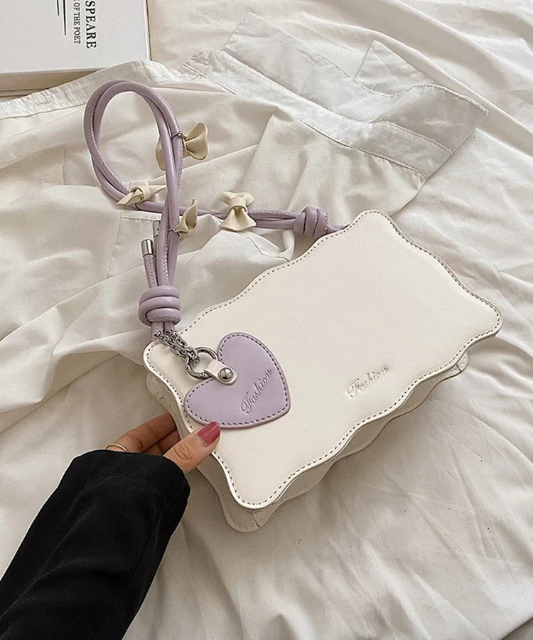 Heart Handbag Lilac Strap (High Quality)