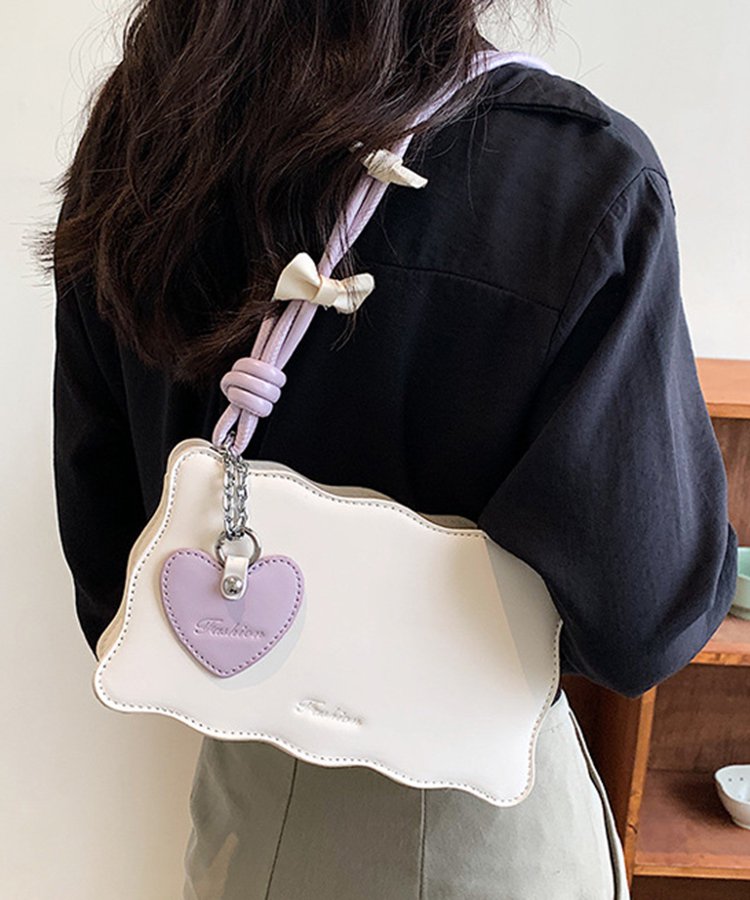 Heart Handbag Lilac Strap (High Quality)