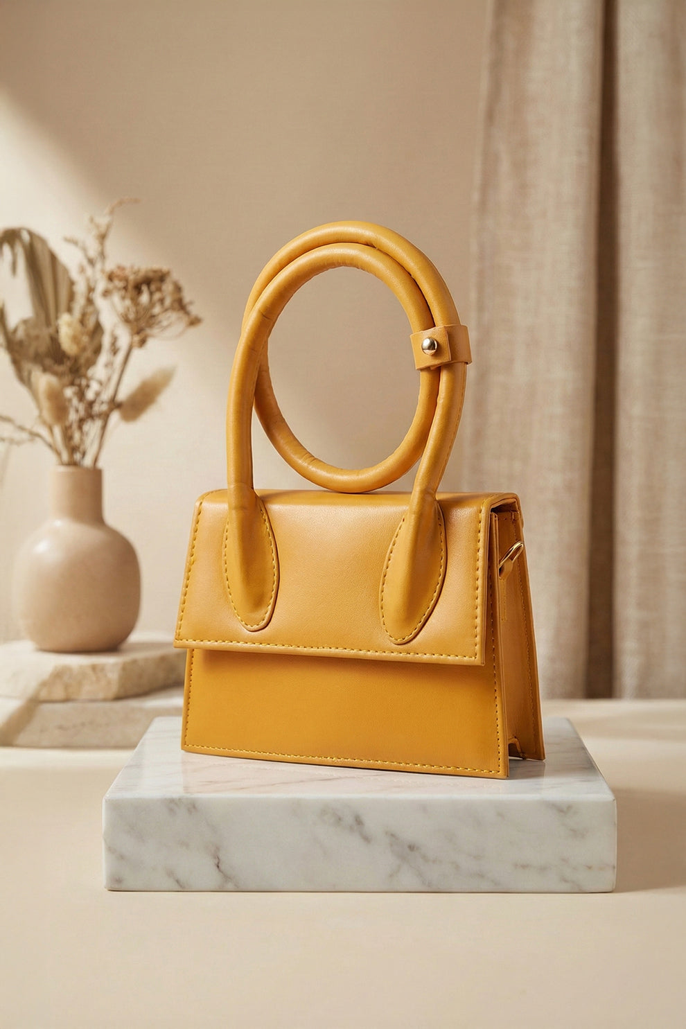 Jacqumues Handbag - Mustard
