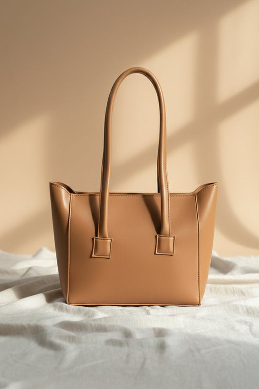 Two Style Canvas Shoulder bag - Brown