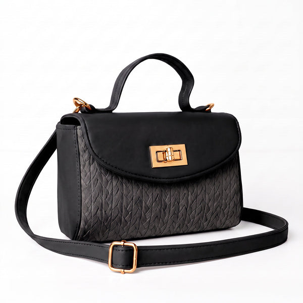 Glam Fold Handbag - Black