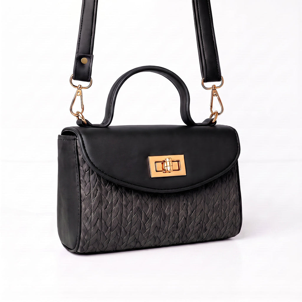 Glam Fold Handbag - Black
