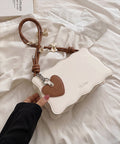Heart Handbag Brown Strap (High Quality)
