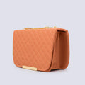 Nova Quilted Charm Shoulder bag - Brown