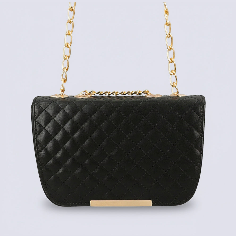 Nova Quilted Charm Shoulder bag - Black
