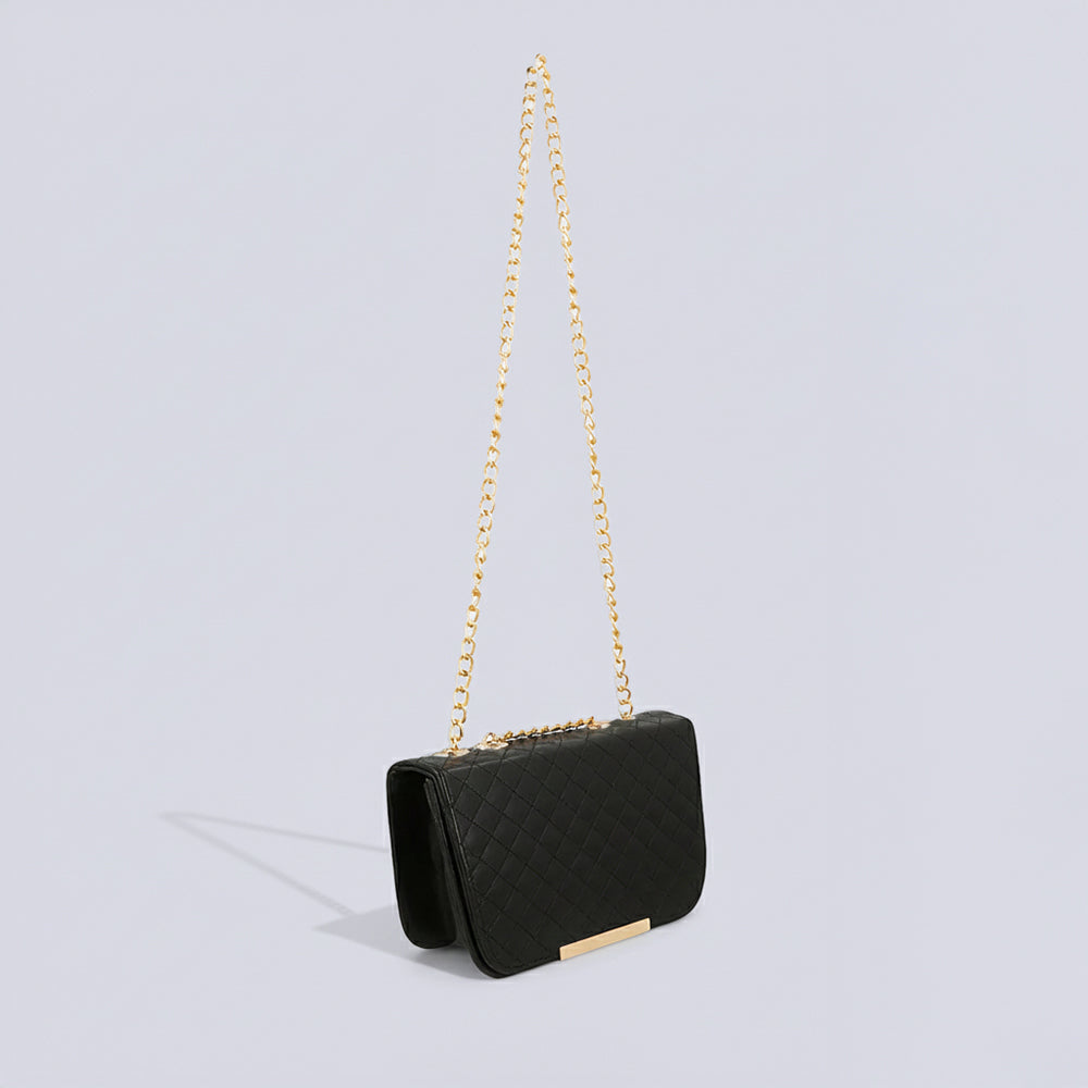 Nova Quilted Charm Shoulder bag - Black