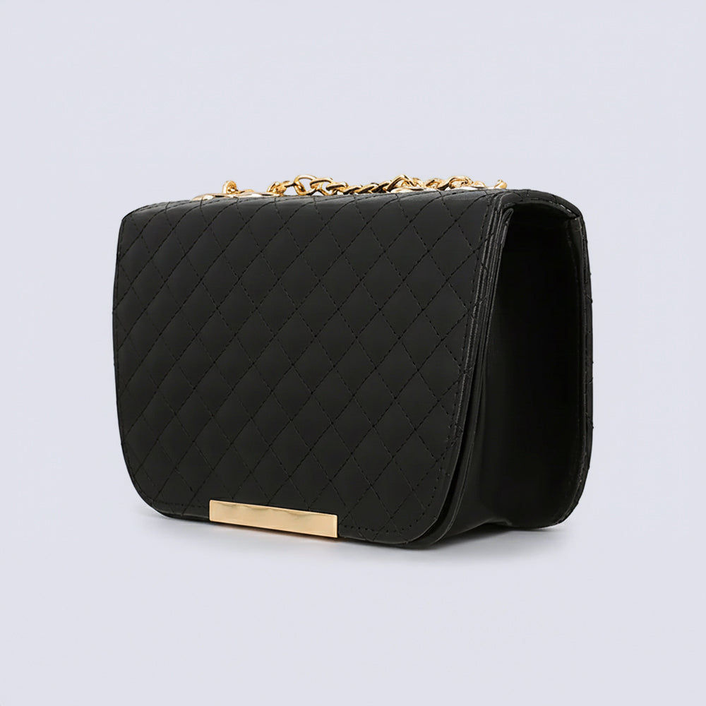 Nova Quilted Charm Shoulder bag - Black