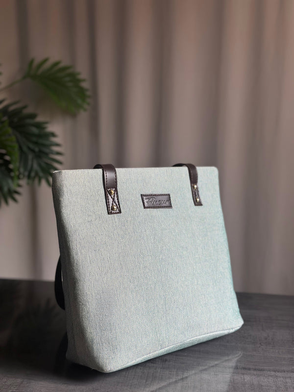 Classic Jute Tote - Sage Green
