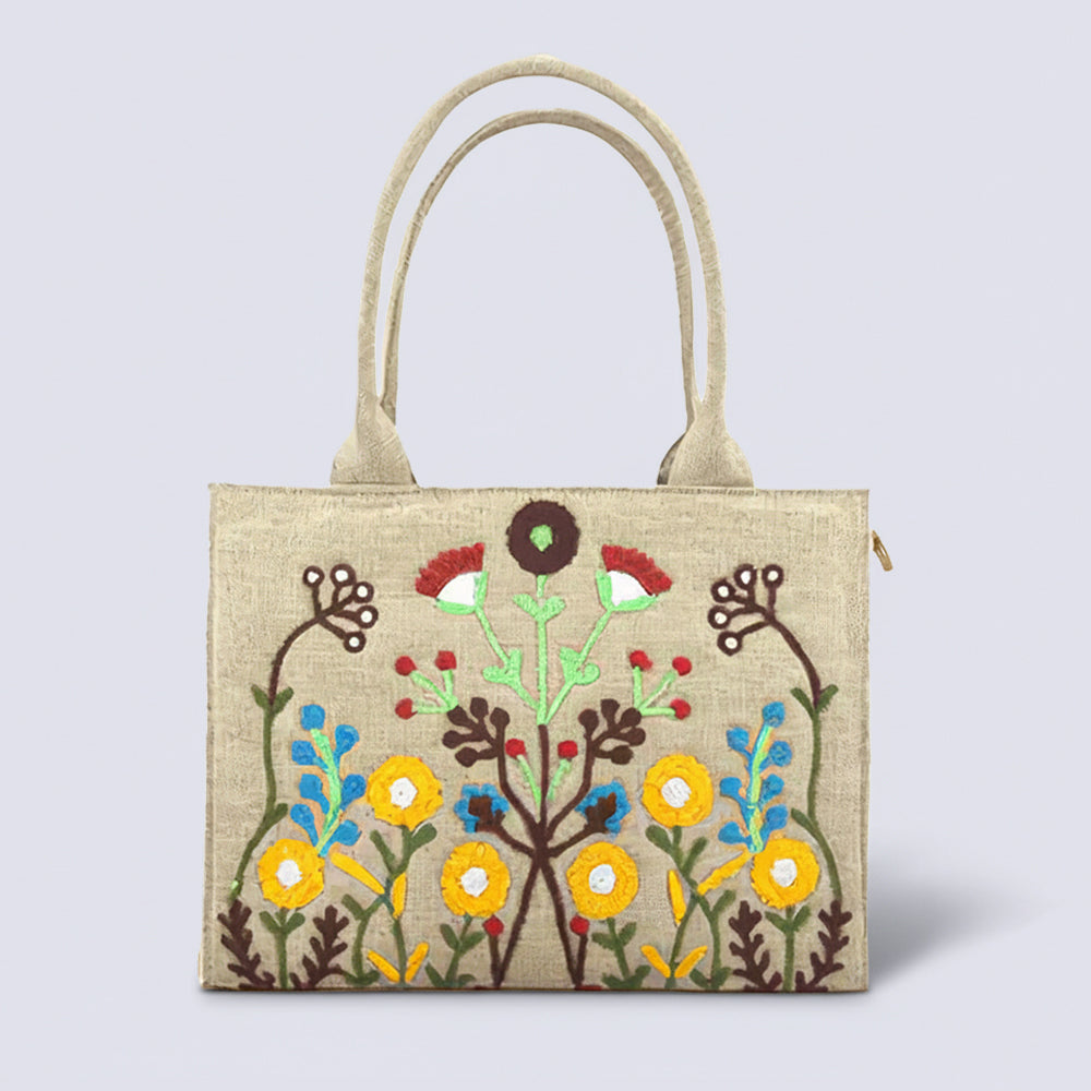 Premium Jute Tote Bag - Beige