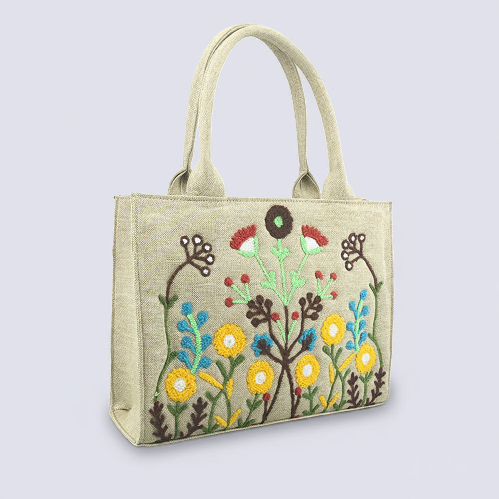 Premium Jute Tote Bag - Beige