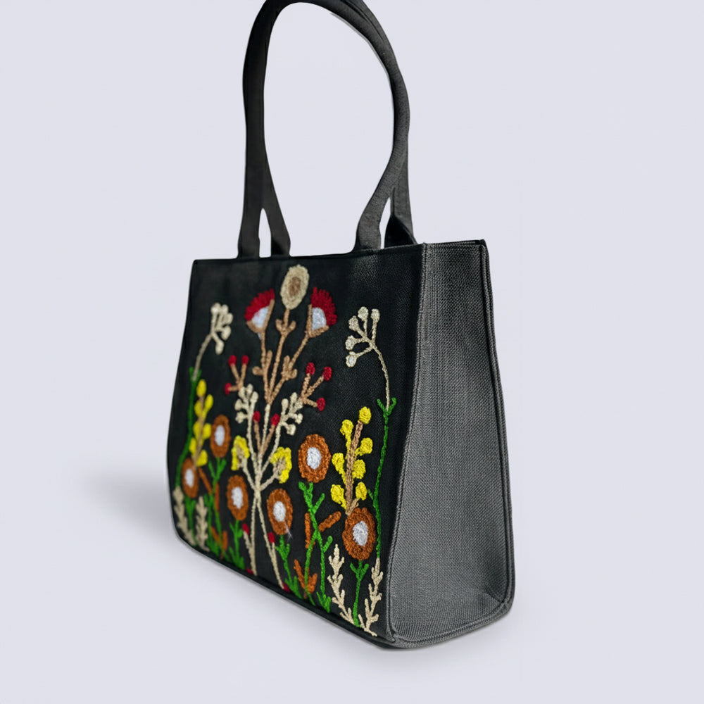 Premium Jute Tote Bag - Black