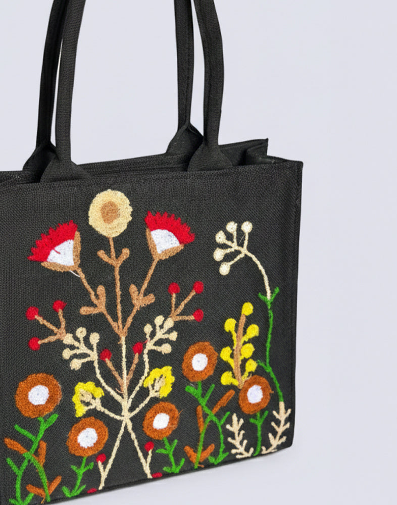 Premium Jute Tote Bag - Black