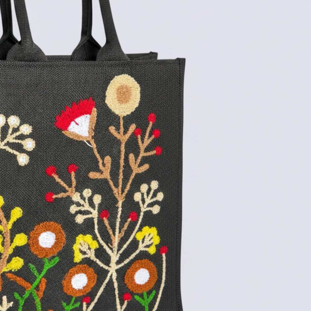 Premium Jute Tote Bag - Black