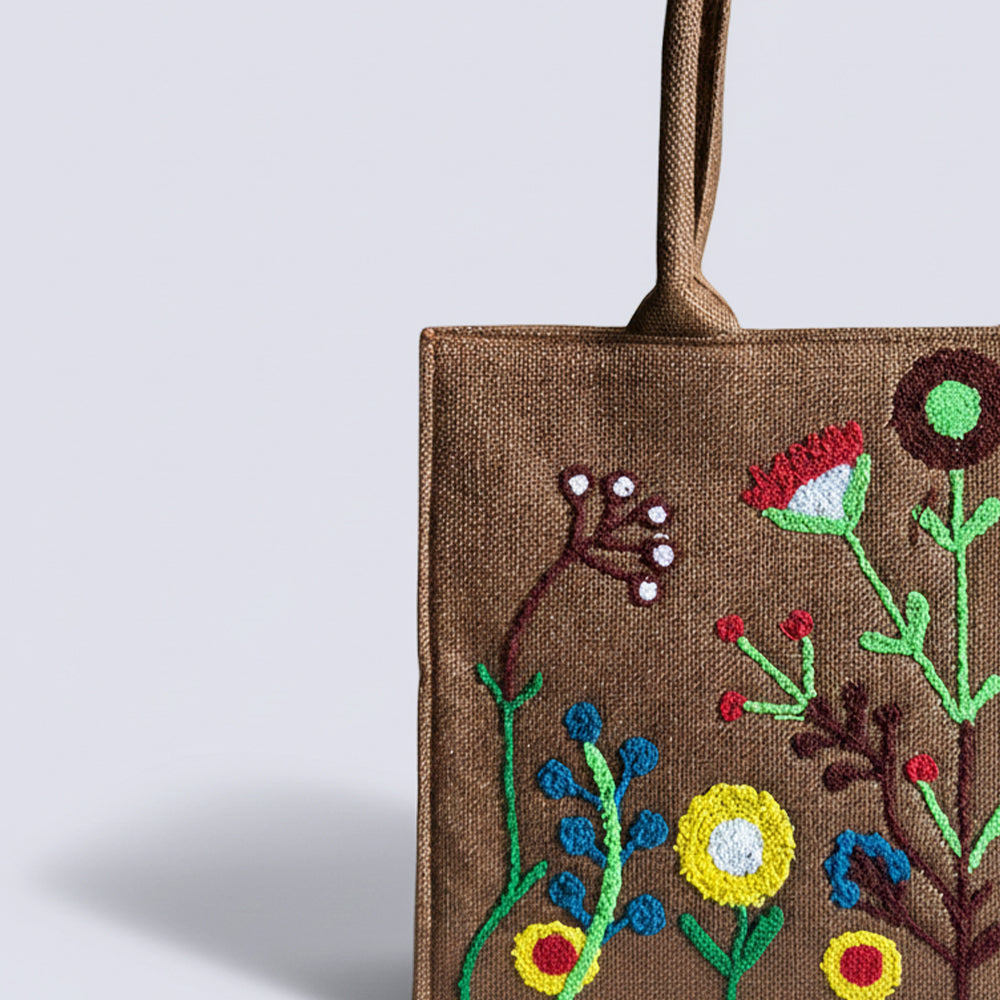 Premium Jute Tote Bag - Brown