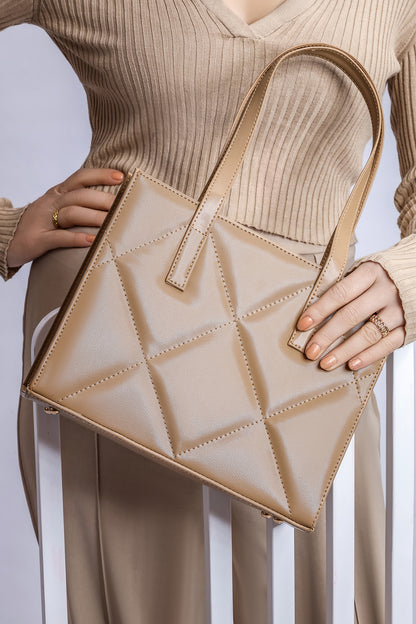 Aurora Shoulder HandBag - Beige