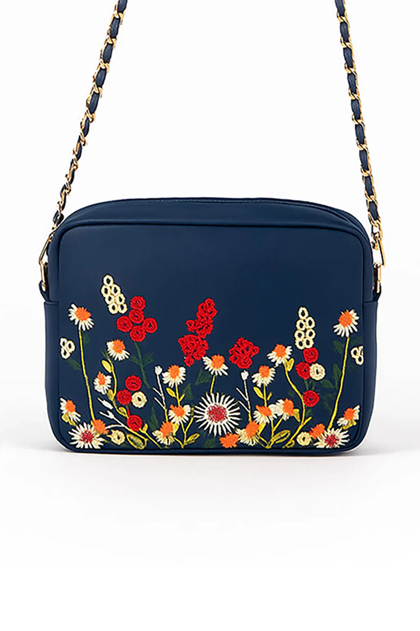The Blosséra Charm Crossbody - Navy Blue