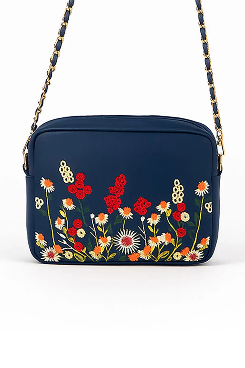 The Blosséra Charm Crossbody - Navy Blue