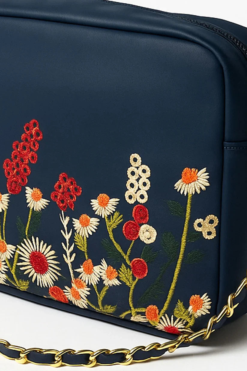 The Blosséra Charm Crossbody - Navy Blue